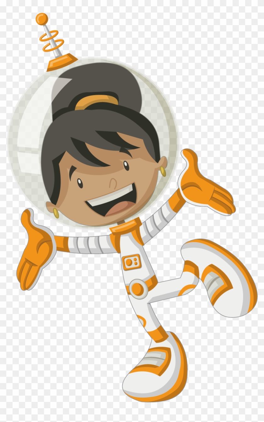 Woman Black Spaceflight - Black Female Astronaut Cartoon Clipart #3725371