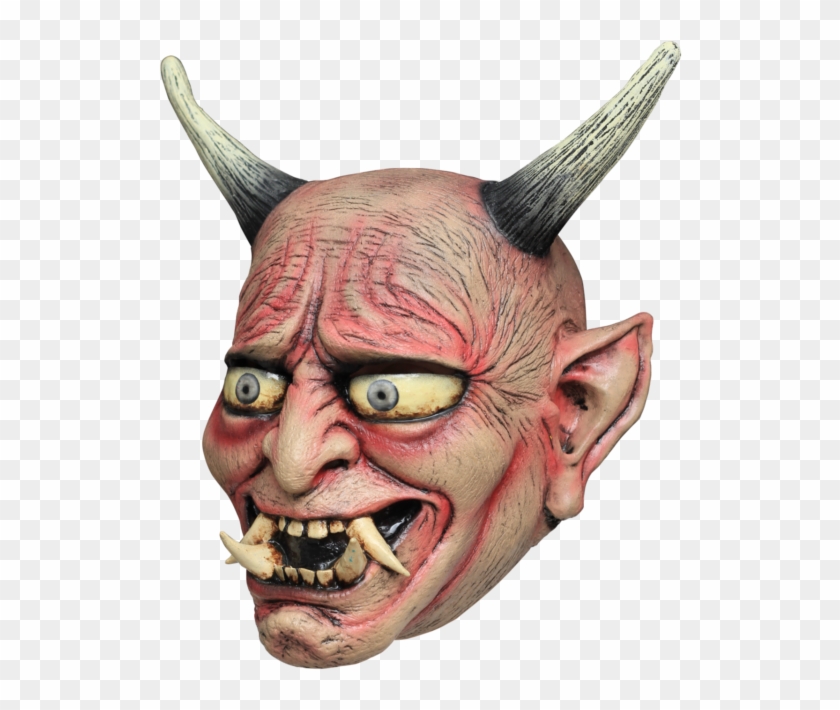 Japanese Kabuki Hannya Devil Ghoulish Deluxe Adult - Red Oni Blue Oni Mask Clipart