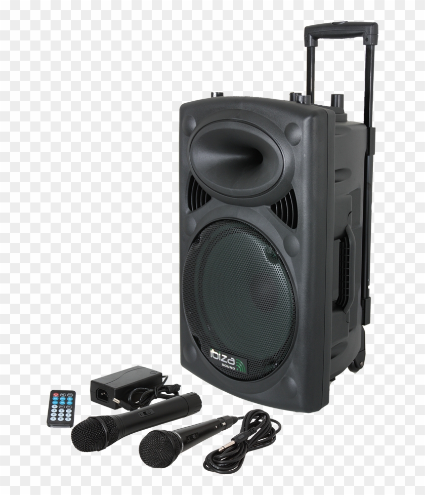 10'' Portable Karaoke Set Uhf Mic/wired Mic/usb-sd - Ibiza Sound Port8vhf Bt Clipart #3726526
