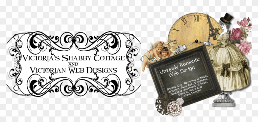 Victorias Shabby Cottage Logo And Banner - Place Card Clipart #3726686