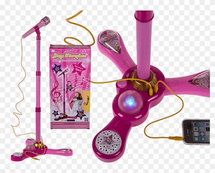 Kids Karaoke Microphone Adjustable Stand Girls Music - Microphone Clipart #3726870