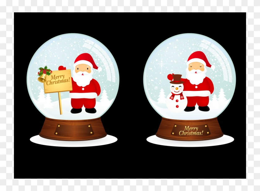 Free Vector Vector Santa Christmas Snowballs - Vector Santa Claus Png Clipart #3727147