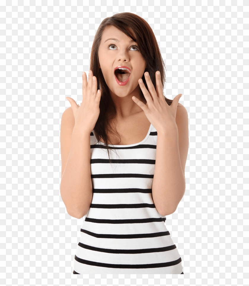 Amazed Woman Png , Png Download - Young Woman Screaming Hair Covered Eyes Clipart #3728198
