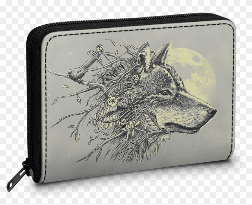 Dailyobjects Gray Wolf Zipper Slim Card & Coin Wallet - Peopic Retail Private Limited Clipart