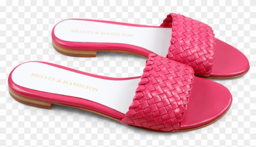 Hanna 26 Woven Double Hot Pink Ls Natural Mules - Flip-flops Clipart