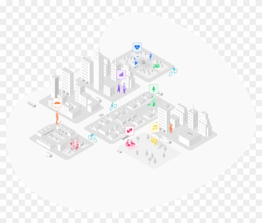 A City Is Much More Than Tall Buildings And Roads, - Illustration Clipart