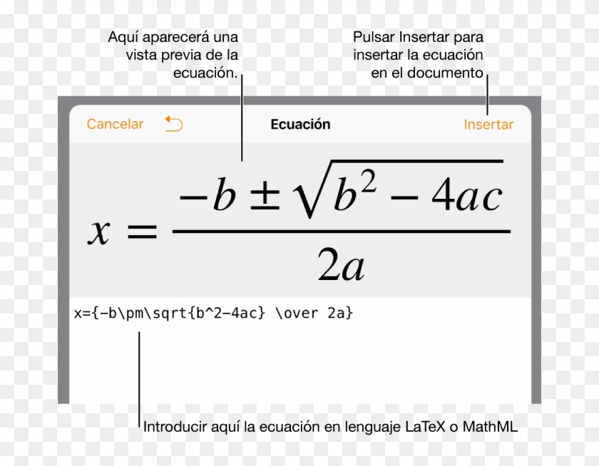 El Diálogo De Edición De Ecuación Con La Fórmula Cuadrática - משוואה ריבועית נוסחה Clipart