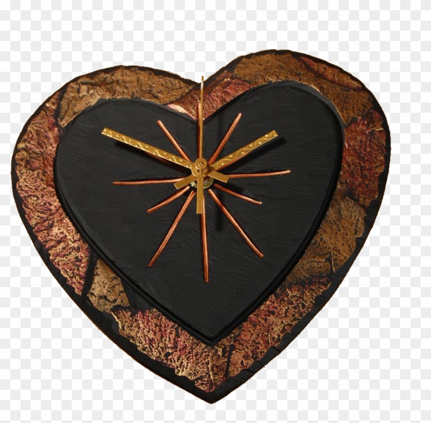 Slate Heart Clock - Hardwood Clipart #3730121