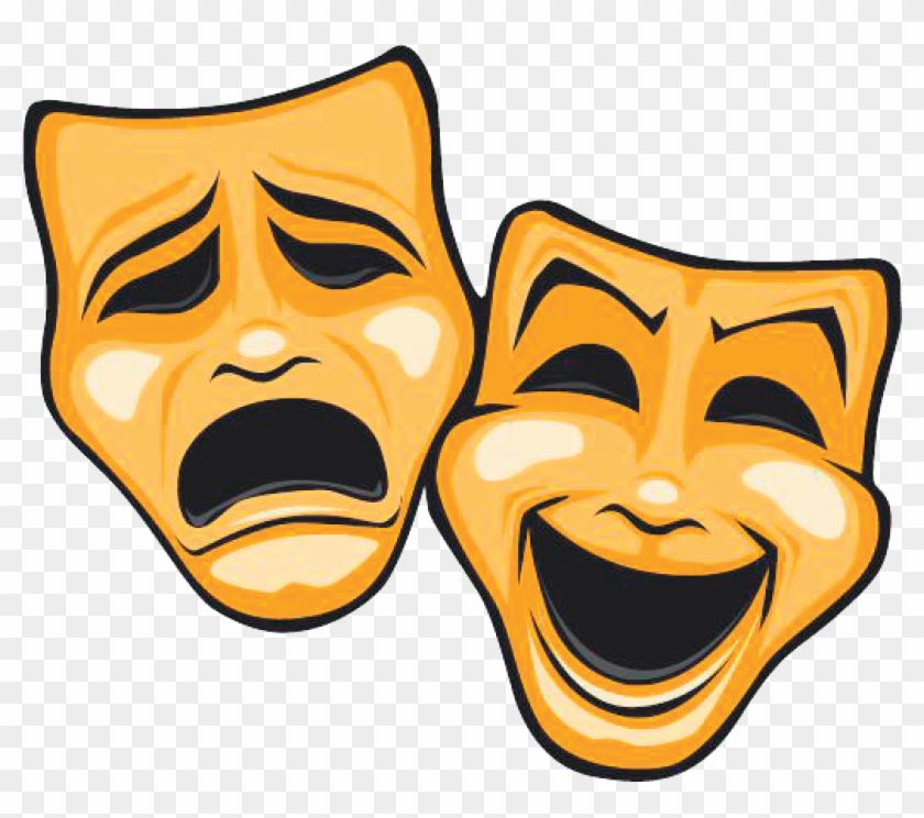 Dinner Theater Clip Art - Tragedy And Comedy Masks Png Transparent Png #3730123