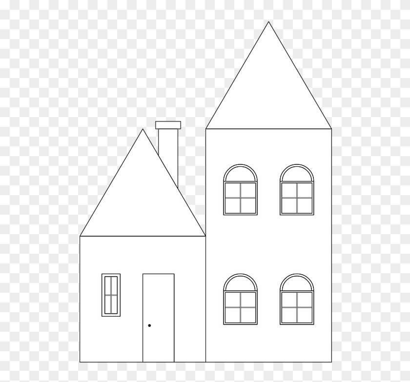 Casa, Prédio, Desenho Linear, Desenho Para Colorir - Desenhos Casa E Prédio Clipart