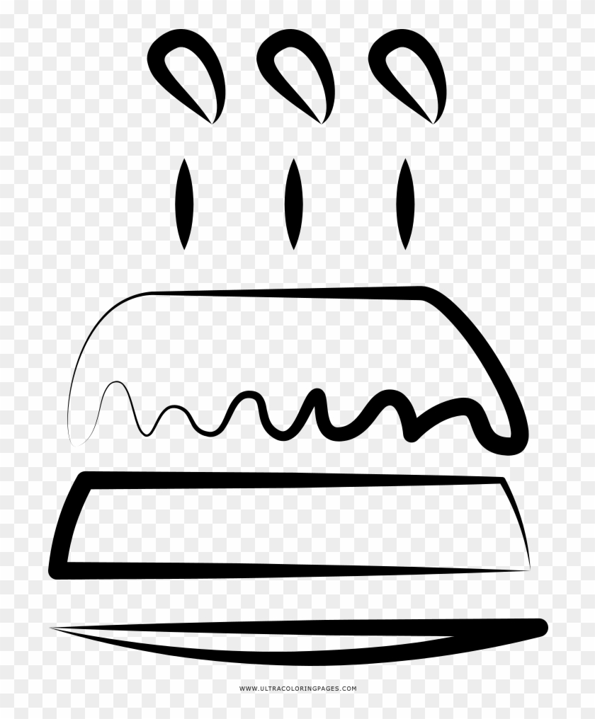 Birthday Cake Coloring Page Clipart #3731706