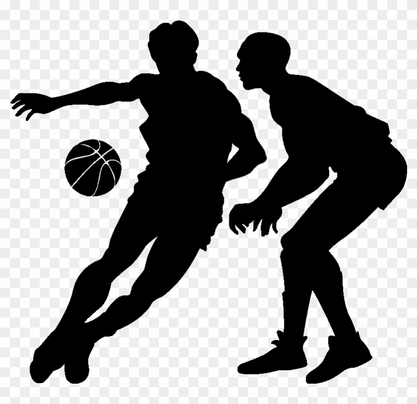 Sticker Deux Joueurs De Basketball Ambiance Sticker - Joueur De Basket Dessin Clipart #3731886