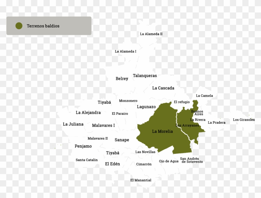 Los Cultivos De Palma En La Morelia Solo Ocupan Una - Map Clipart #3732068