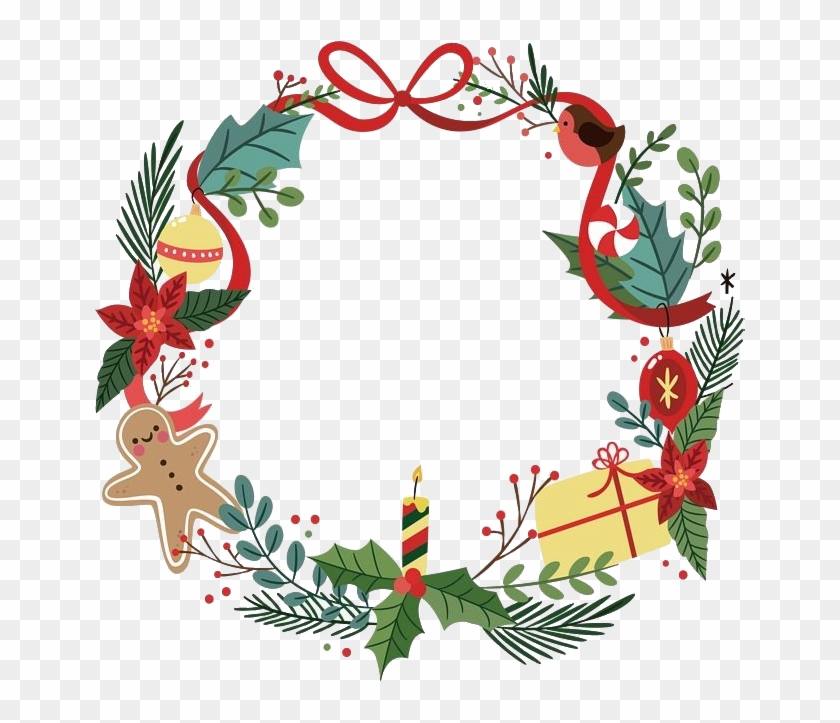 Guirnalda Sticker - Christmas Garland Vector Png Clipart