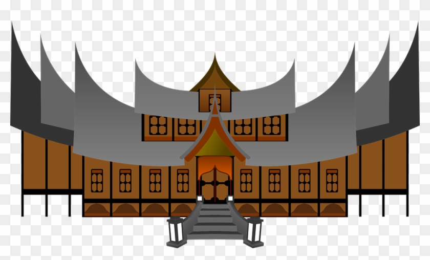 Architecture, Building, House, Traditional, Wood - Rumah Melayu Klasik Vektor Clipart
