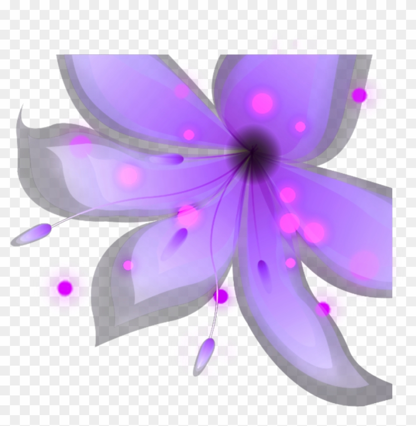 #ftestickers #flower #lights #glow #pinkandpurple - Floral Design Clipart #3732718