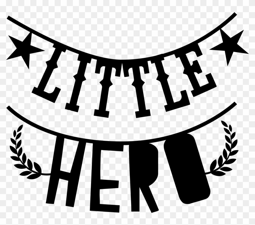 Vinilo Infantil Guirnalda Texto Little Hero - 25 Years Clipart