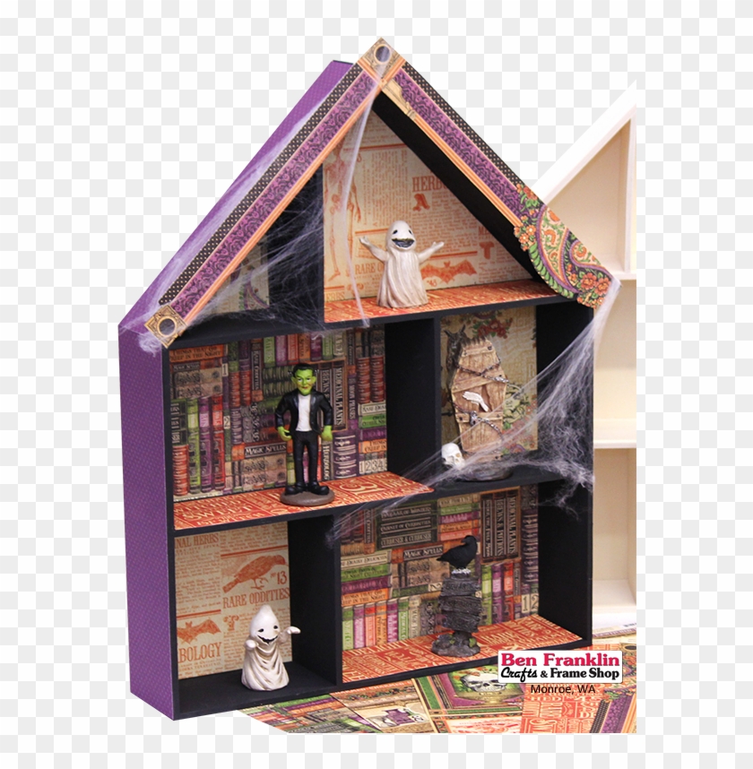 Use This Unfinished Wooden House Shadow Box To Decorate - Shelf Clipart #3732951