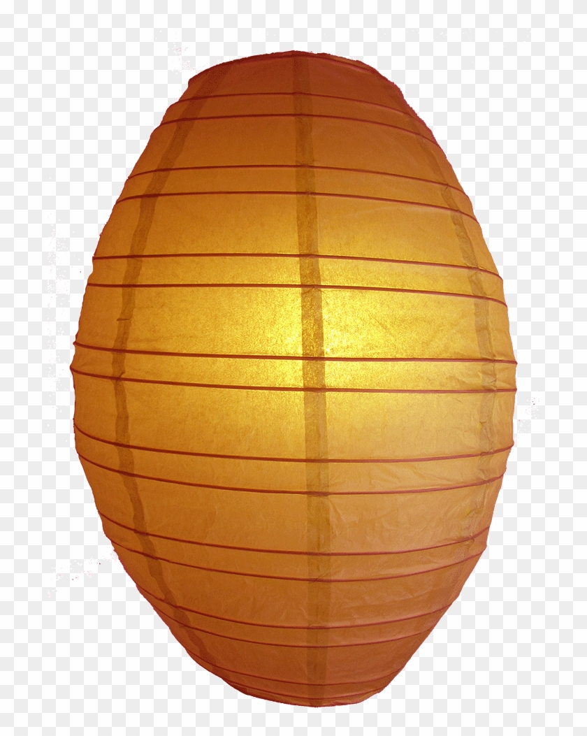 Olive Shaped Lanterns Orange - Lampshade Clipart