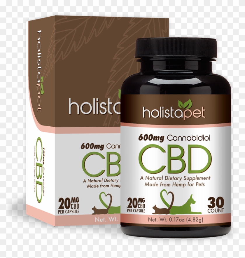 Holistapet Cbd Pet Capsules 600mg Bottle With Box - Cannabidiol Clipart #3733376