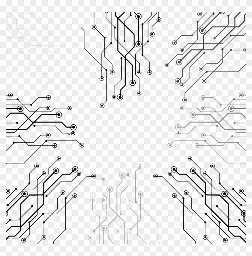 Technology High Tech Line Euclidean Vector - Abstract White Technology Background Clipart