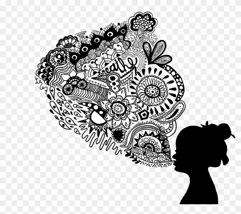 Breathe Zentangle - Silhouette Clipart #3734047