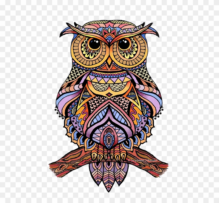 Bleed Area May Not Be Visible - Zentangle Owl Clipart #3734318