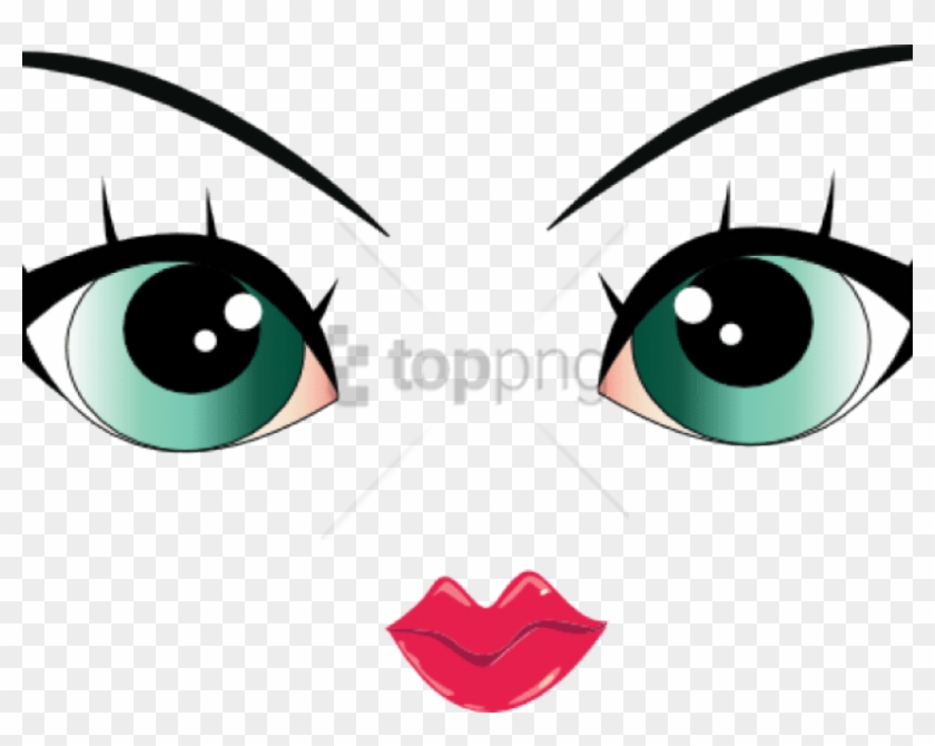 Download Transparent Cartoon Girl Eyes Png - Cartoon Girl Eyes Transparent Clipart #3734371