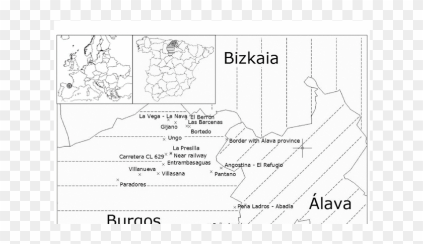 Distribution Of The 18 Wild Grapevine Populations In - Map Of Europe Clipart