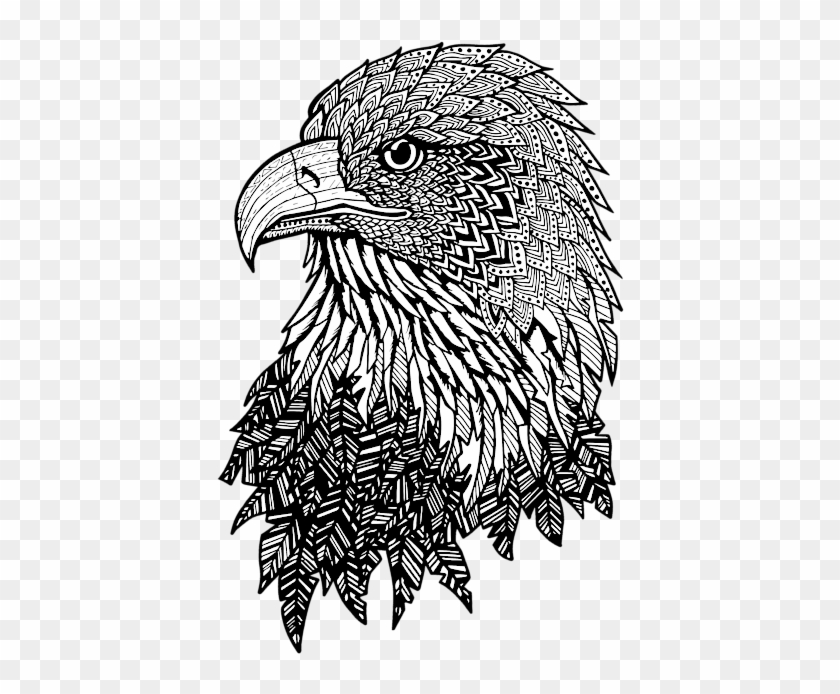 Bleed Area May Not Be Visible - Zentangle Eagle Clipart #3734836