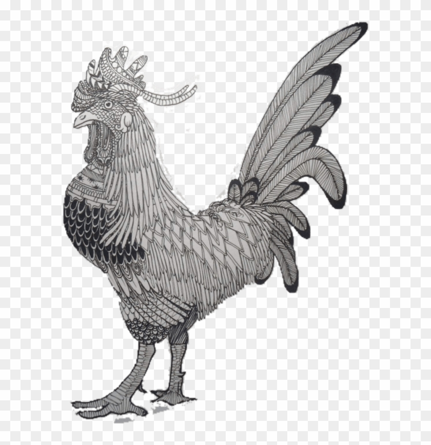 Draw Anything In A Zentangle Style - Rooster Clipart