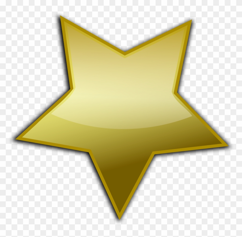 Free Vector Gold Button - Gold Star Vector Png Clipart #3734908
