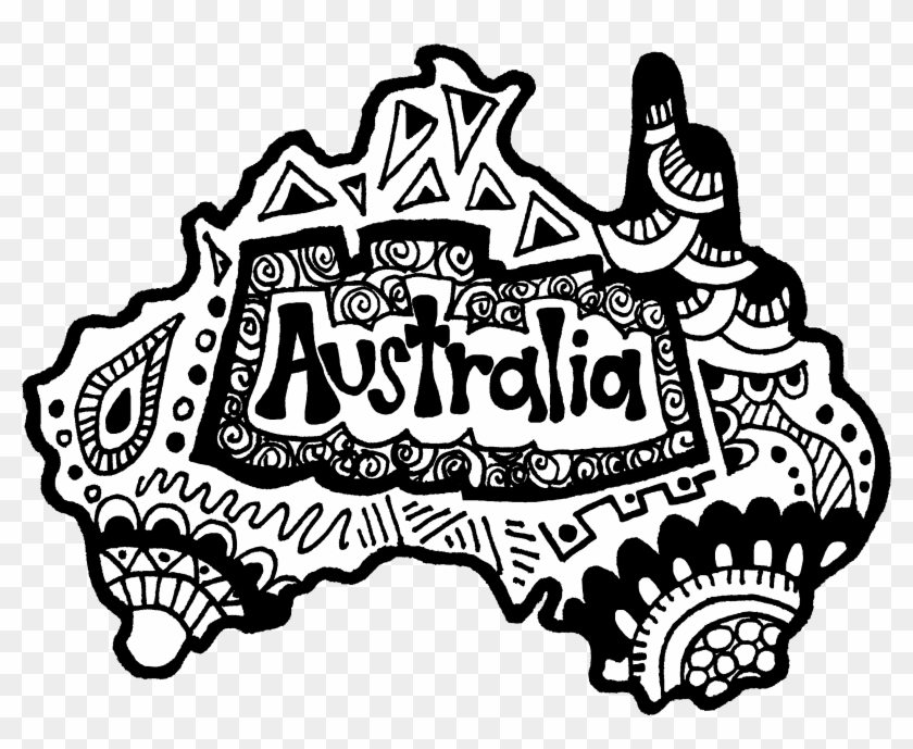 Australia Zentangle - Illustration Clipart #3735061
