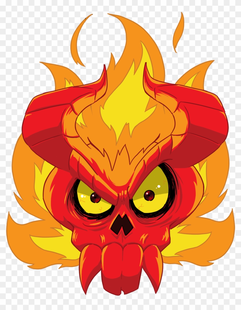 Flaming Skull T-shirt Design At The Customskulls Store - Cartoon Clipart