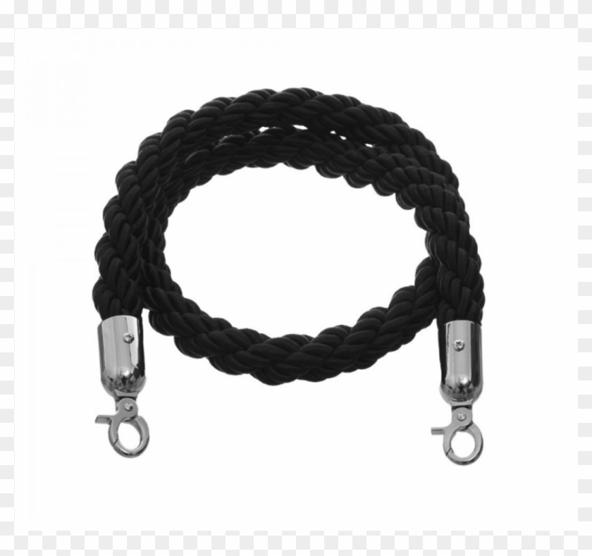 Black Bollard Rope - Rope Barrier Black Clipart #3735484