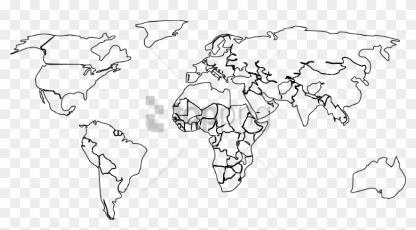 Free Png Blank Color World Map Png Png Image With Transparent - World Map Png Outline Clipart #3735763