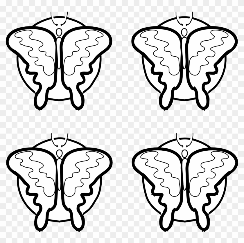 Butterfly Black And White Black And White Butterfly - 4 Butterfly Clipart Black And White - Png Download #3736257