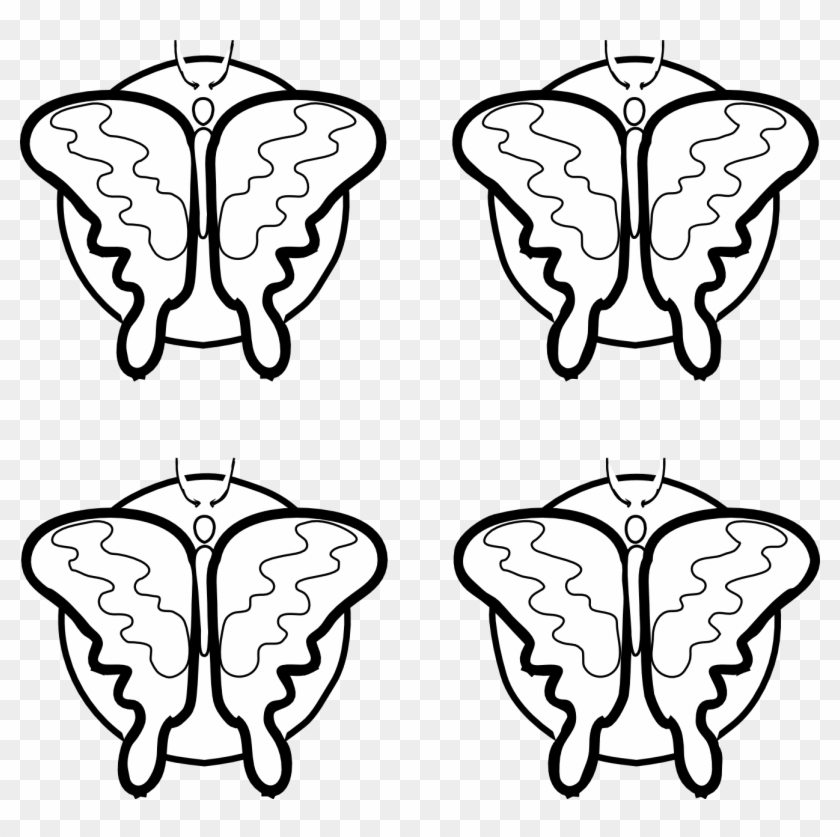 Butterfly Black And White Black And White Butterfly - 4 Butterfly Clipart Black And White - Png Download