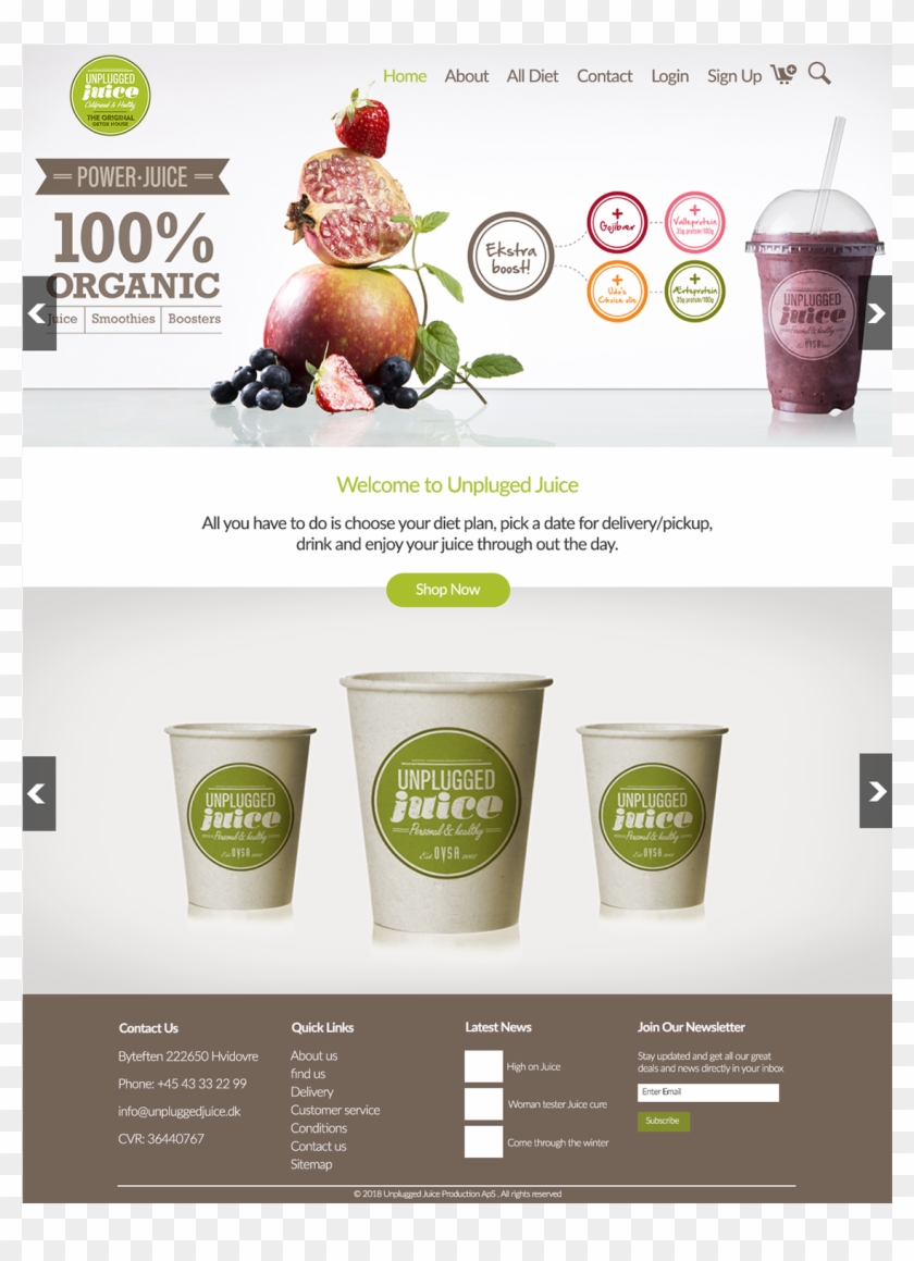 Modern, Professional Web Design For Unplugged Juice - Flyer Clipart