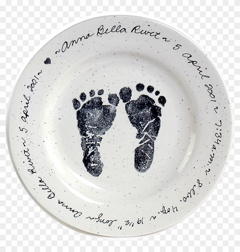 Baby Foot Print Plate - Baby Footprint Plate Clipart #3737748