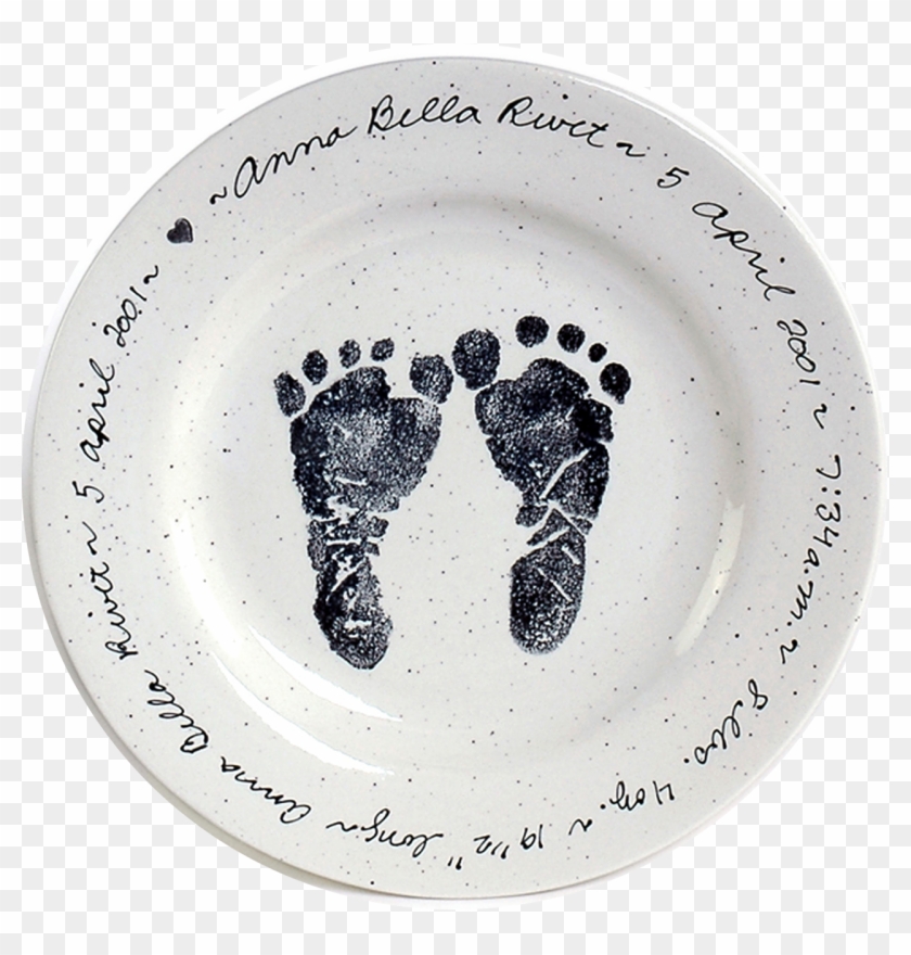 Baby Foot Print Plate - Baby Footprint Plate Clipart