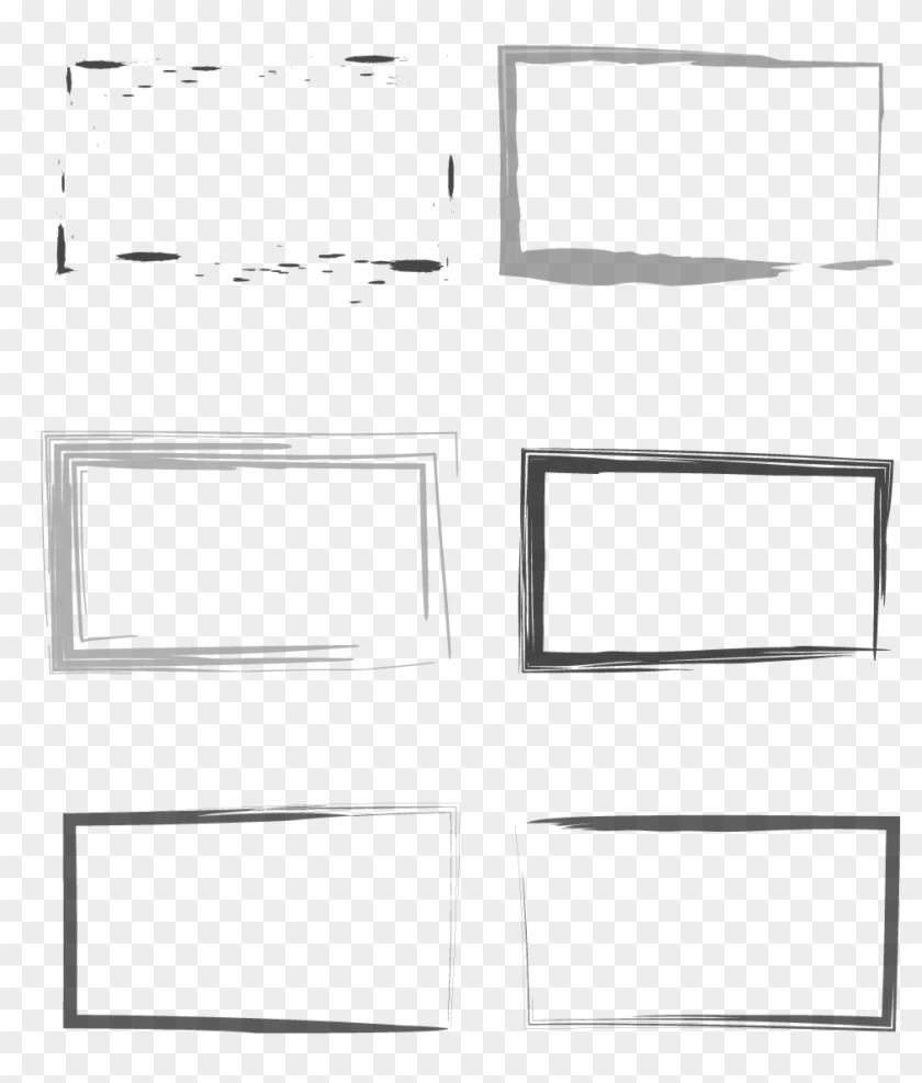 Ink Border Watercolor Black Png And Vector Image - Line Art Clipart