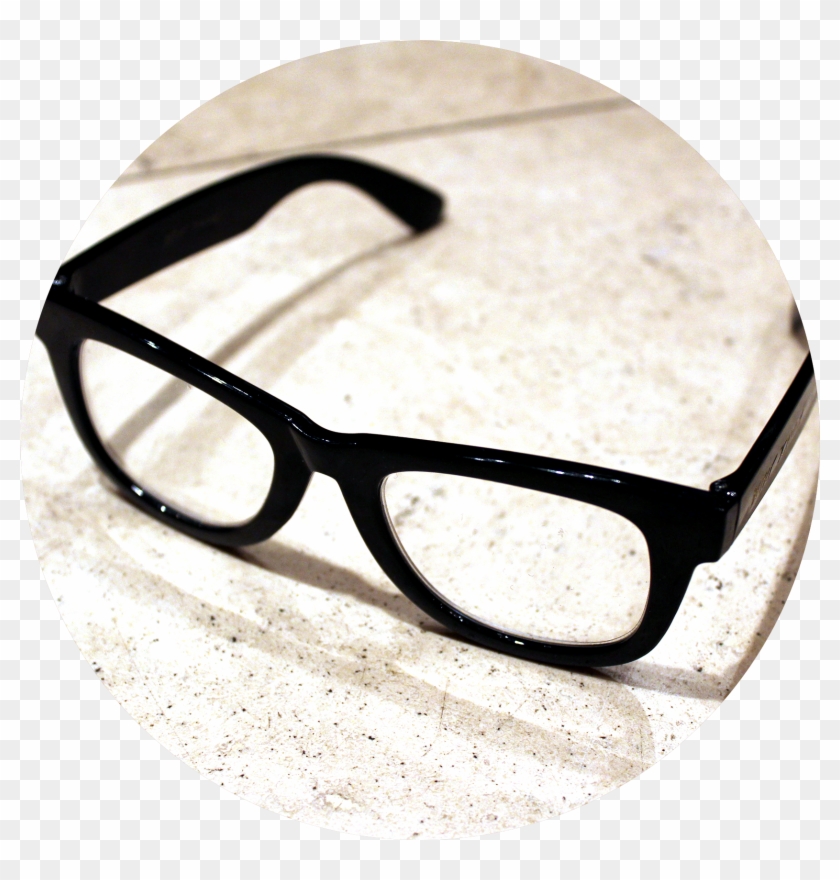 A Pair Of Thick Black Eye Glasses Sit On A White Marble - Glasses Clipart #3738530