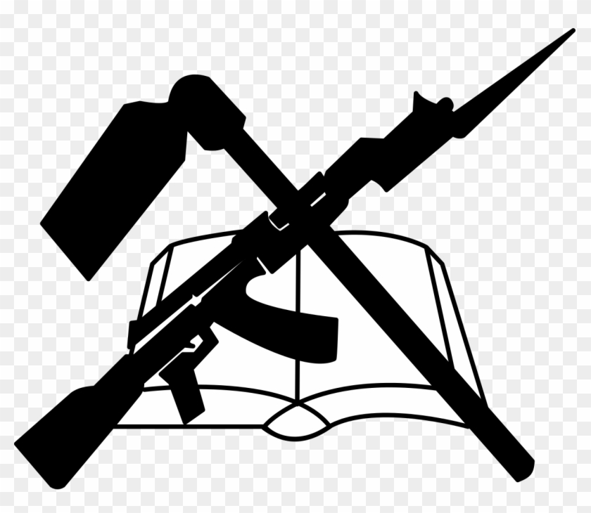 Pick Kalashnikov And Book - Mozambique's Flag Clipart #3738668