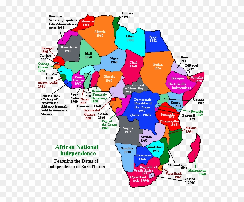 Dates Showing Independence Dates Of African Countries - Colonisation Map Of Africa Clipart