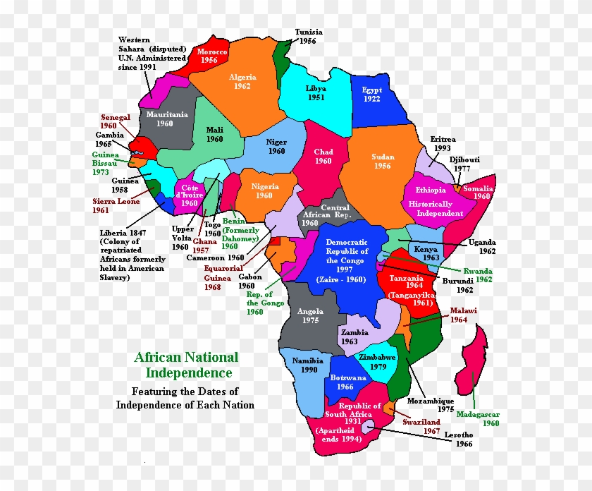 Dates Showing Independence Dates Of African Countries - Colonisation Map Of Africa Clipart #3738811