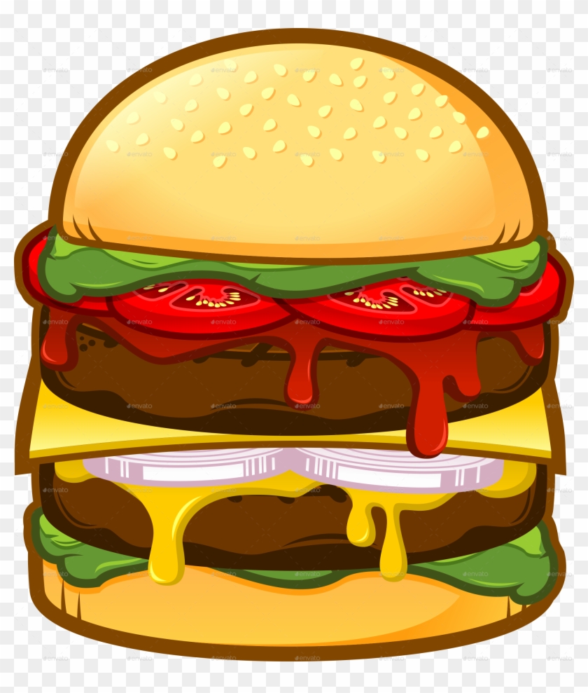 Hamburgers Clipart Cartoon - Big Burger Clipart - Png Download