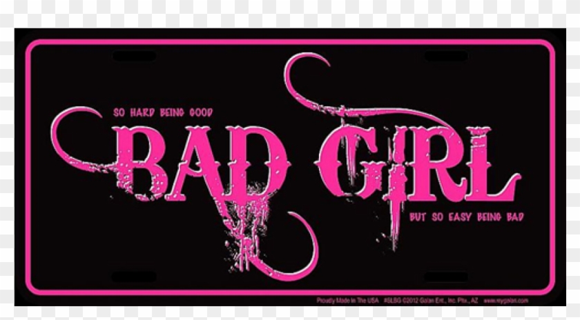 Ge Bad Girl License Plate - Black Automatik Clipart