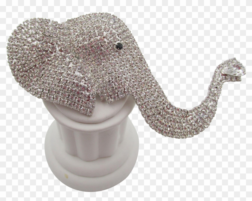 Vintage Signed Butler And Wilson Elephant Trunk Up - Indian Elephant Clipart