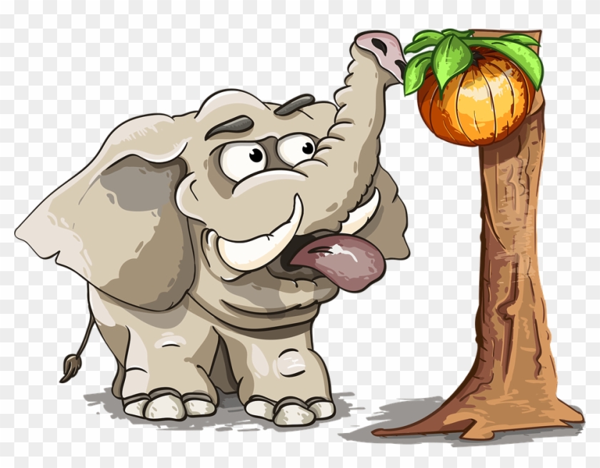 Elephant Fruit Tree Trunk Tusks The Language - Television Clipart #3740617